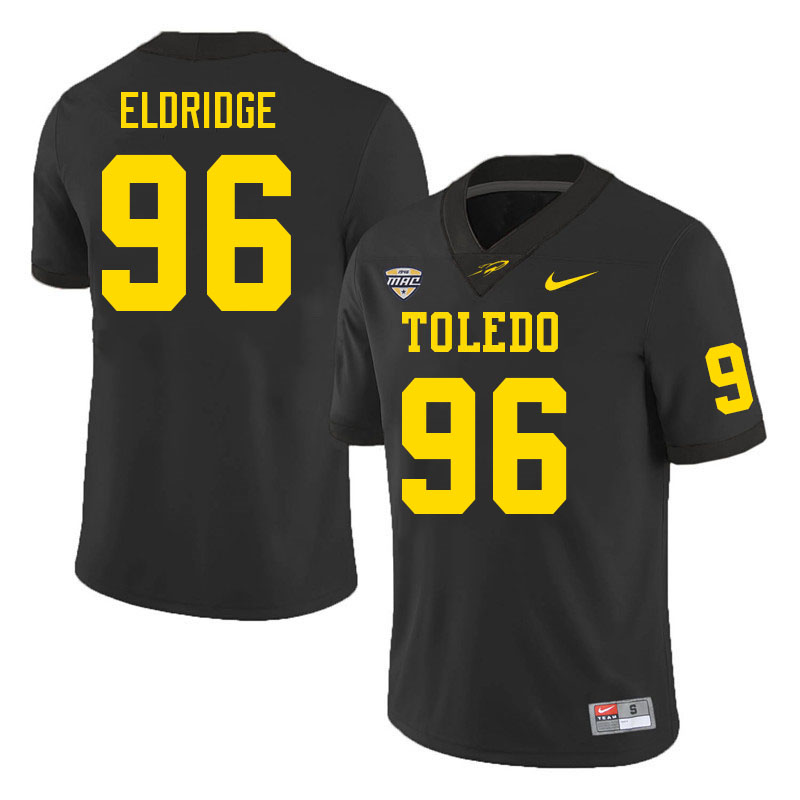 Toledo Rockets #96 Kiel Eldridge College Football Jerseys Stitched Sale-Black